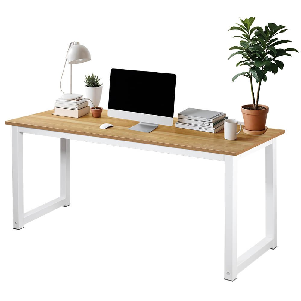 โต๊ะทำงาน InnHome รุ่น INH-140 ยาว 140 ซม. สี Light Walnut